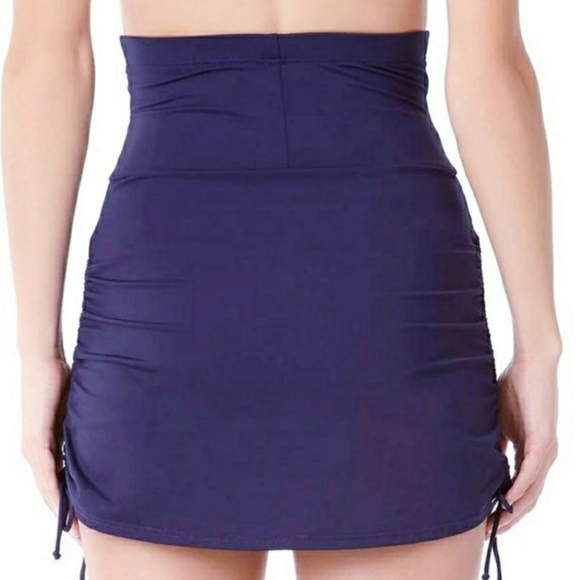 High Waisted Navy Swim Skirt Tummy Control - Picture 2 of 6